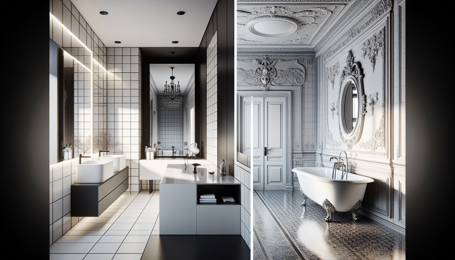 Moderne und klassische Badezimmerdesigns