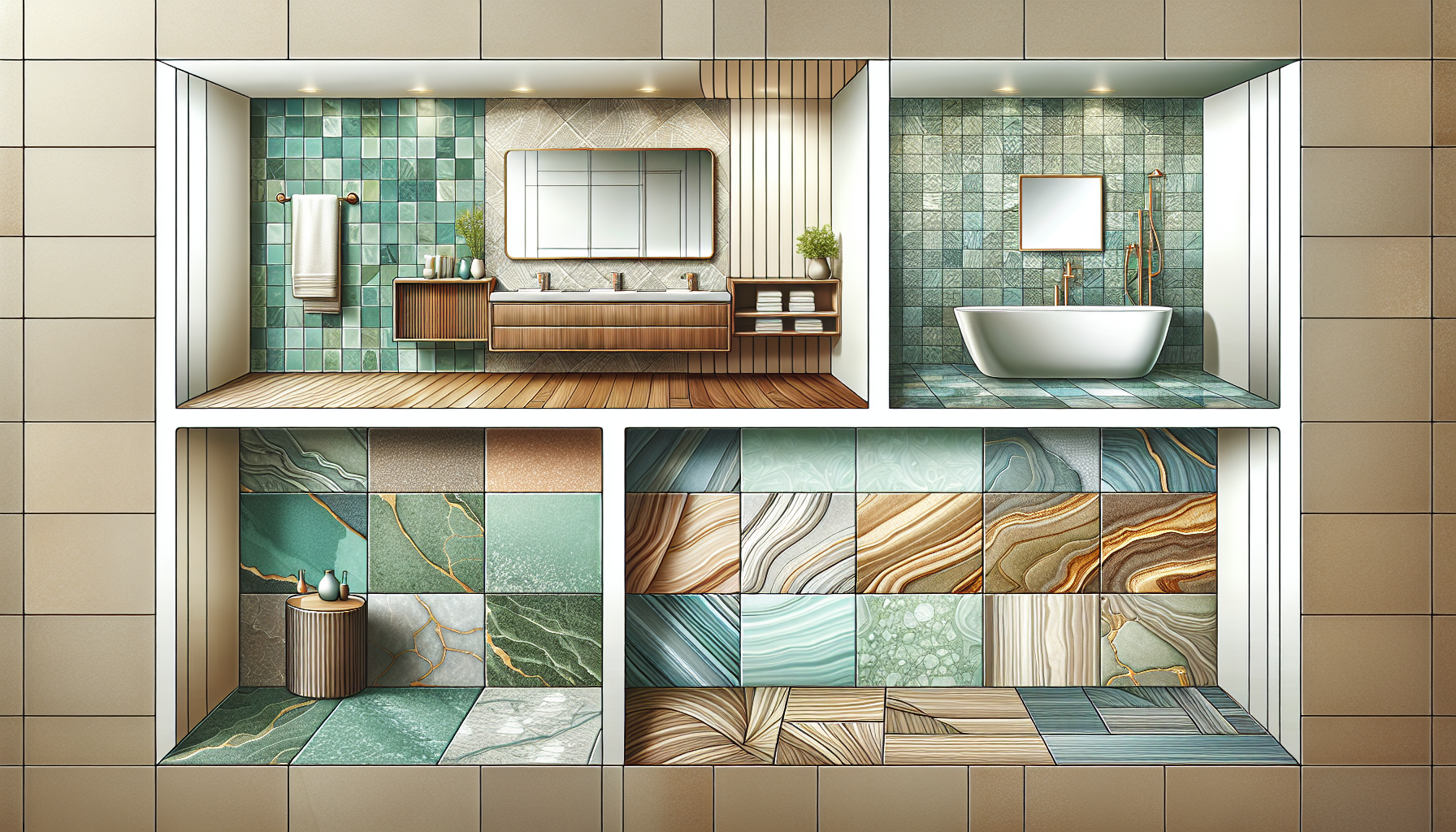Kreative Wand- und Bodengestaltung im Badezimmer