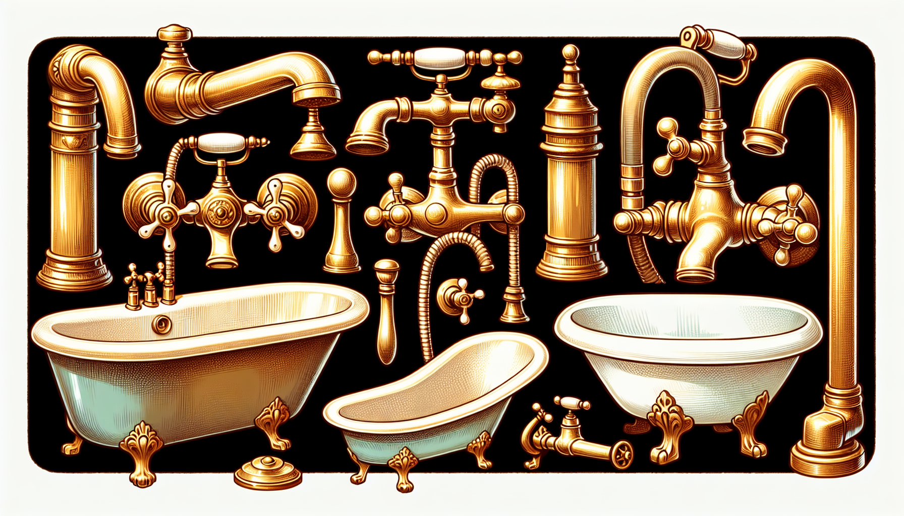 Eine stilvolle Auswahl von Retro-Armaturen für Waschbecken, Duschen und Badewannen
