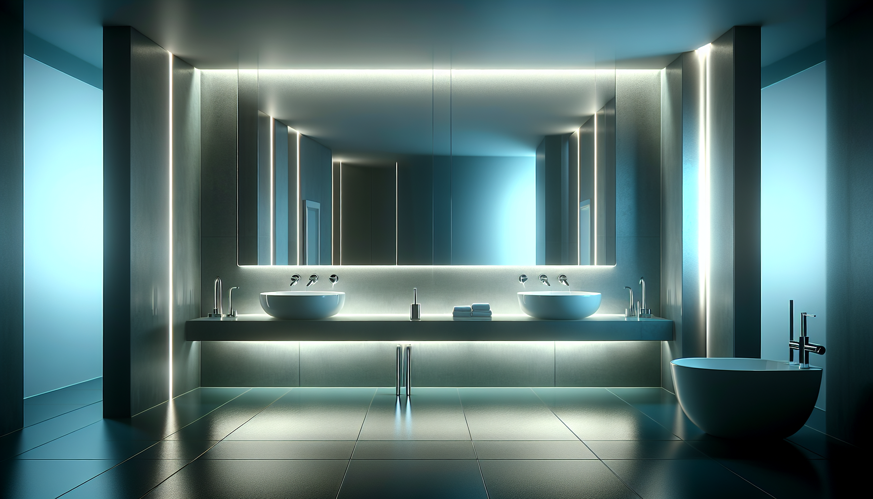 Ein stilvoller Doppelwaschtisch im modernen Badezimmer