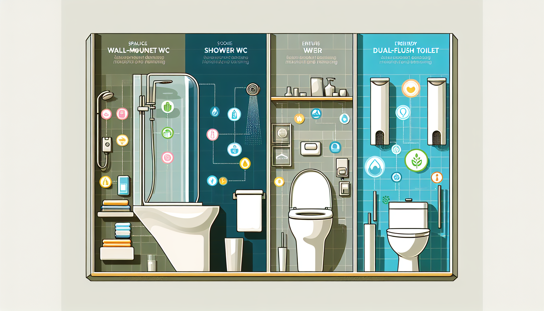 Entscheidung zwischen Tiefspül-WC oder Dusch-WC mit Fokus auf Unterschiede und Vorteile von verschiedenen Toilettenarten