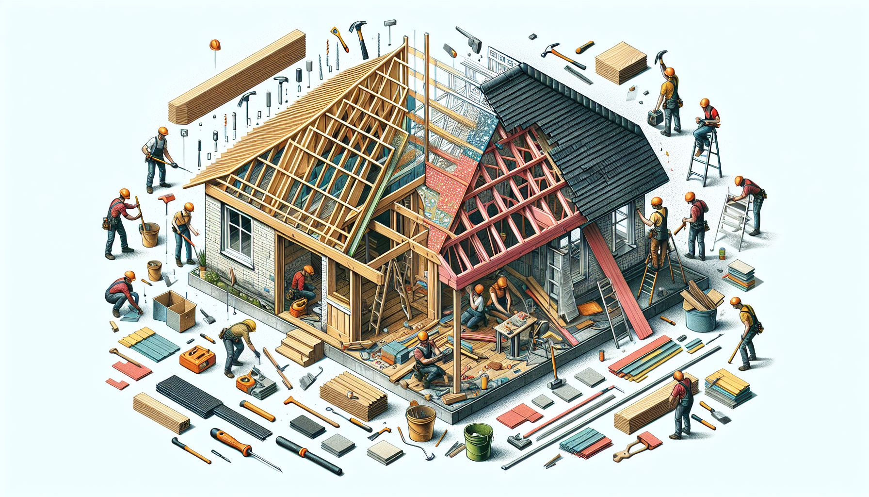 Illustration von Umbau und Ausbau von Dächern