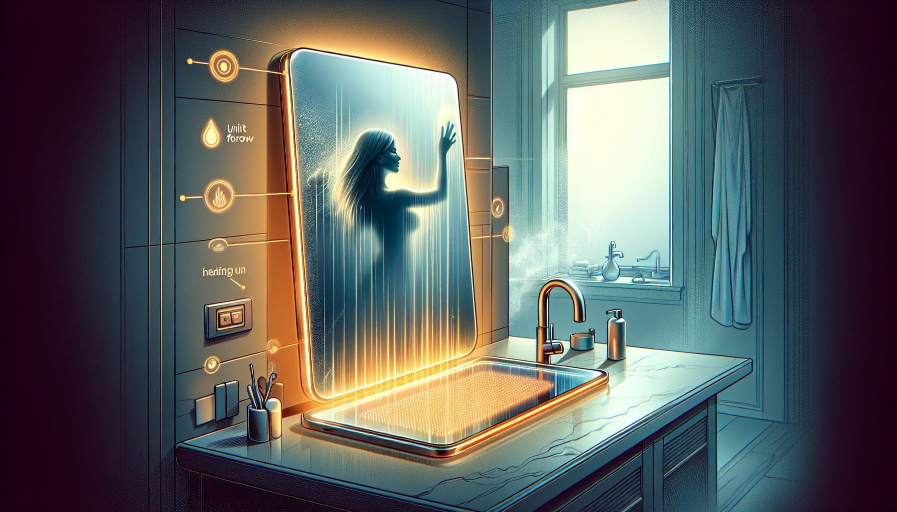 Spiegelheizung für beschlagfreie Sicht im Badezimmer