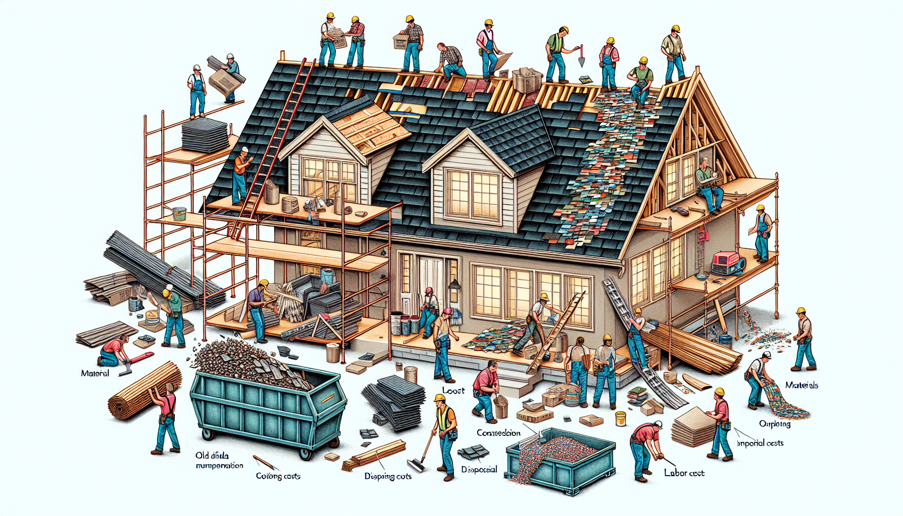 Illustration von Kostenfaktoren für Dacheindeckung