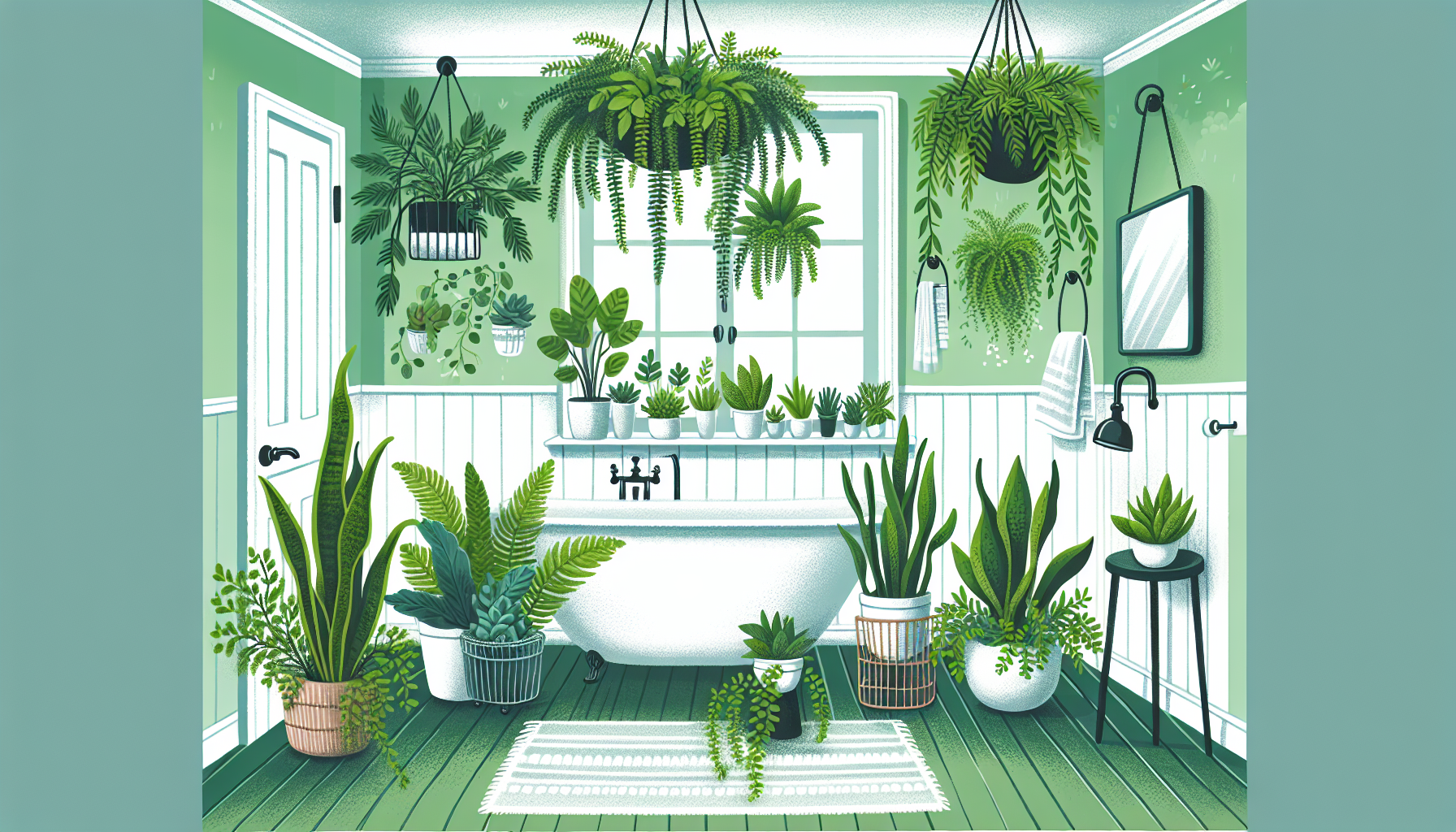 Pflanzen-Deko für ein lebendiges und erfrischendes Badezimmerambiente