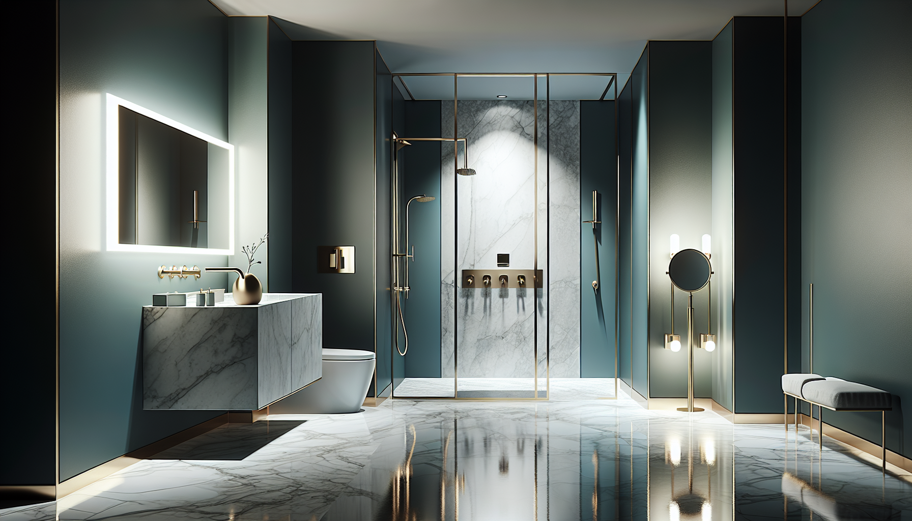 Moderne Badezimmerdesigns mit trendigen Farben und edlen Materialien