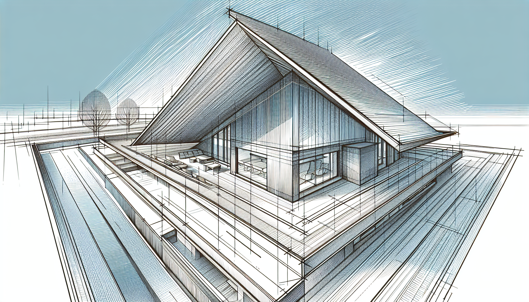 Illustration einer Dachneigung bei einem Pultdach