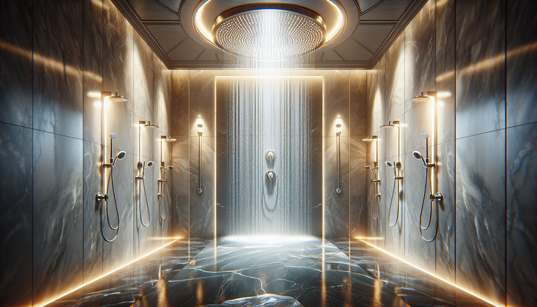 Luxuriöse Walk-in-Dusche mit entspannendem Ambiente