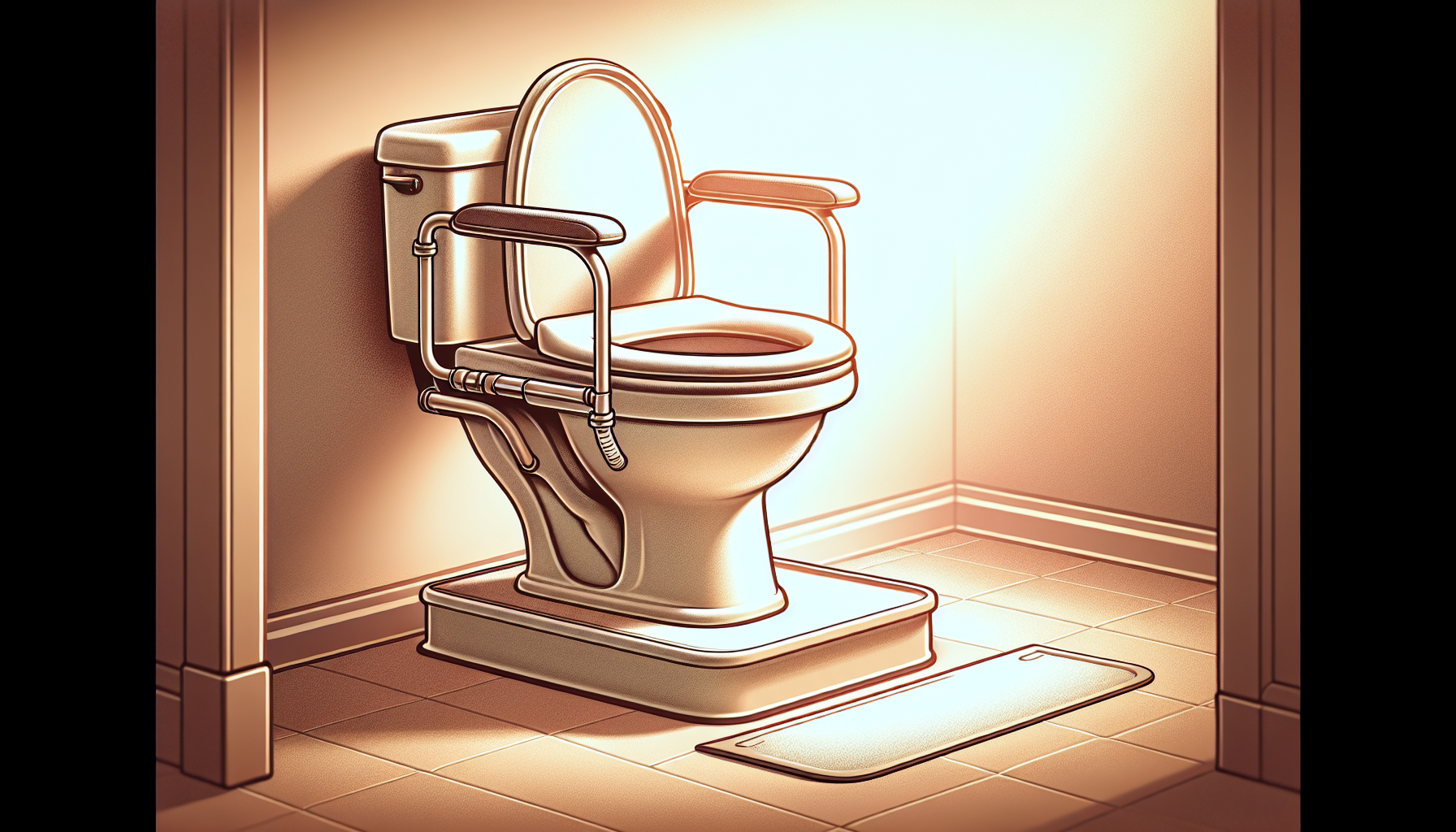 Illustration einer erhöhten Toilette für mehr Komfort und Sicherheit
