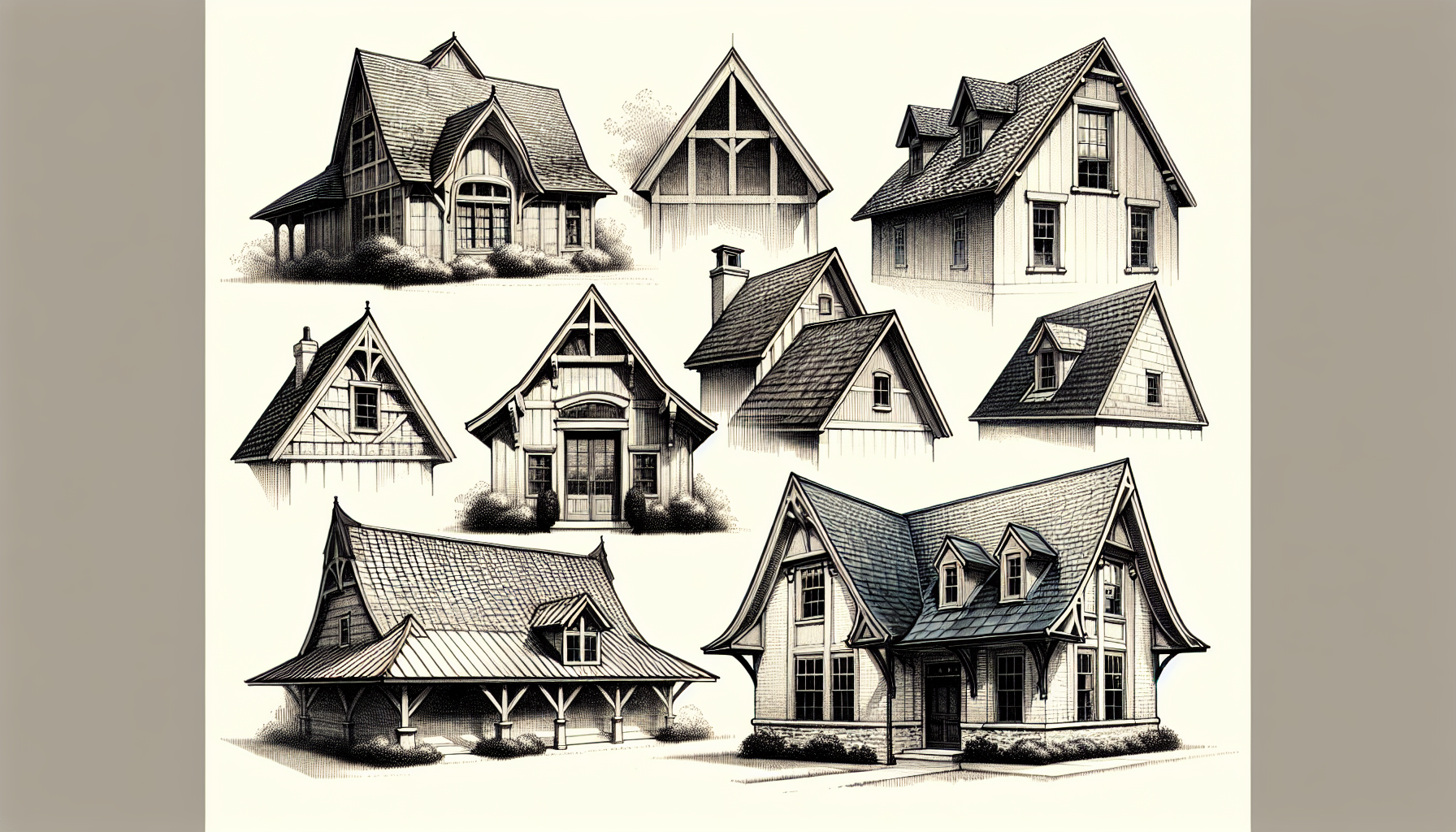 Illustration von verschiedenen Dachformen