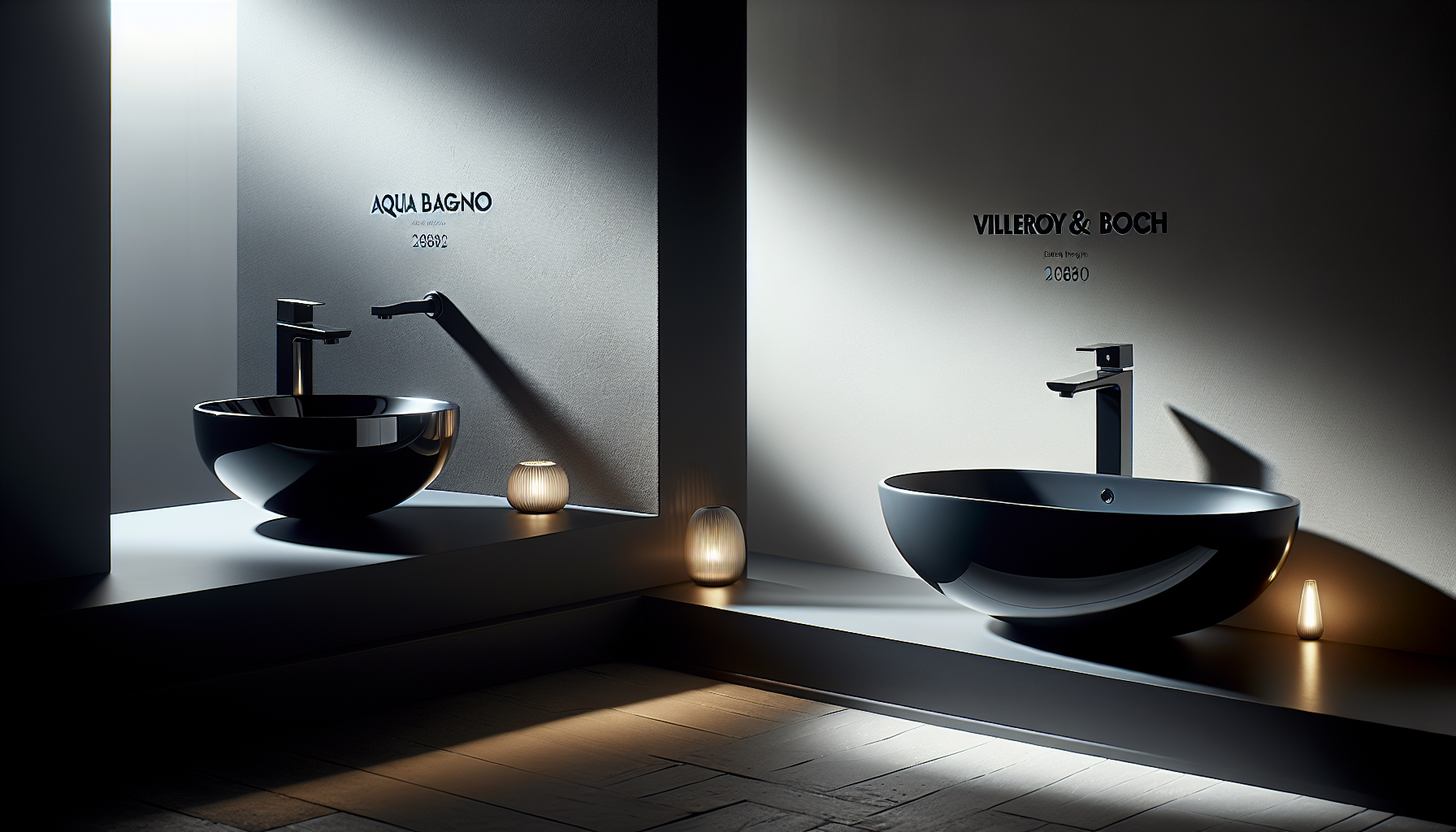 Beliebte Marken für schwarze Waschbecken: Aqua Bagno und Villeroy & Boch