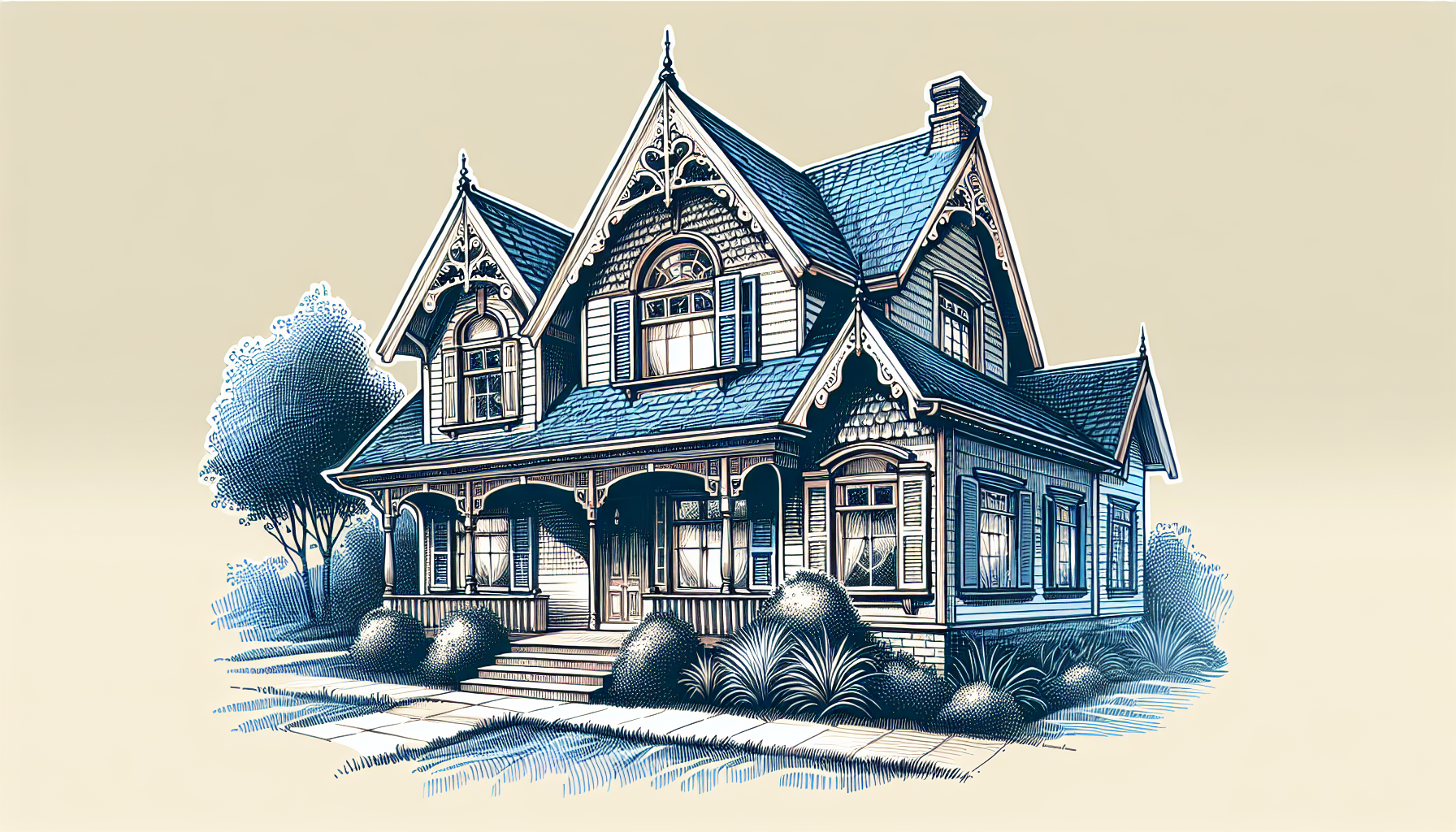 Illustration einer Dachgaube als Veränderung am Erscheinungsbild des Hauses