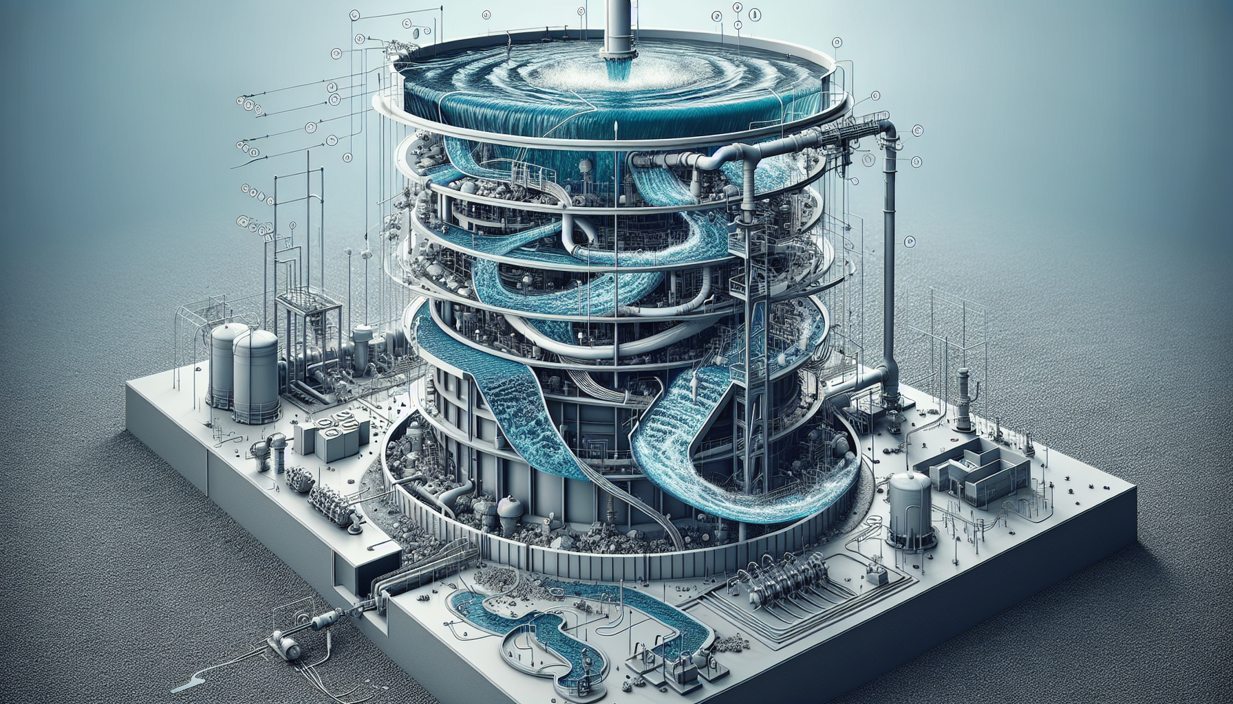 Schematische Darstellung der Funktionsweise einer Abwasserhebeanlage