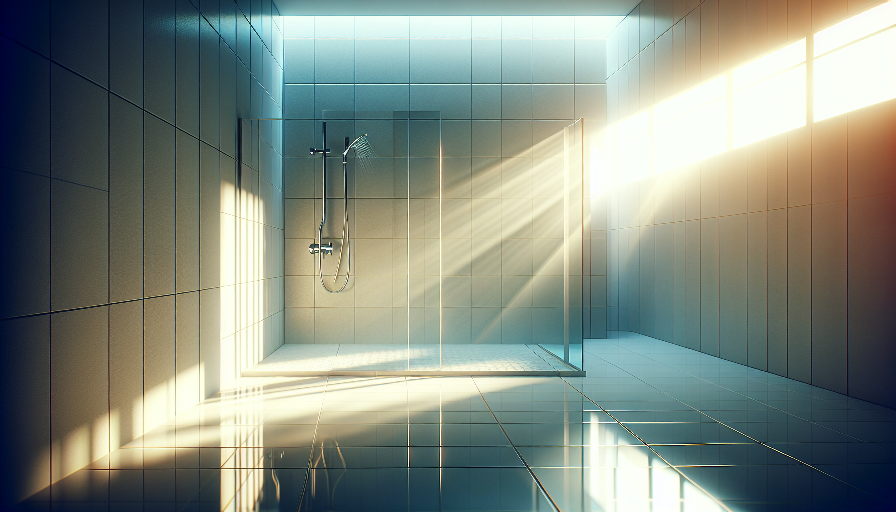 Dusche im Badezimmer mit Tageslicht von Dachfenstern