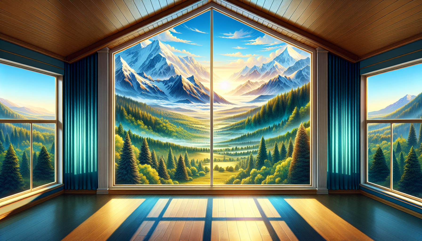 Panorama Dachfenster mit atemberaubendem Ausblick auf die Landschaft