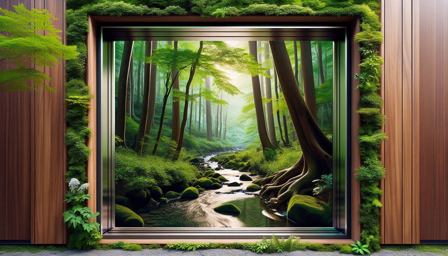 Holz-Alu-Fenster in natürlicher Umgebung