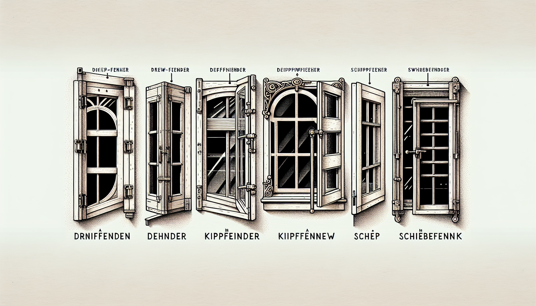 Illustration der Besonderheiten bei verschiedenen Fensterarten