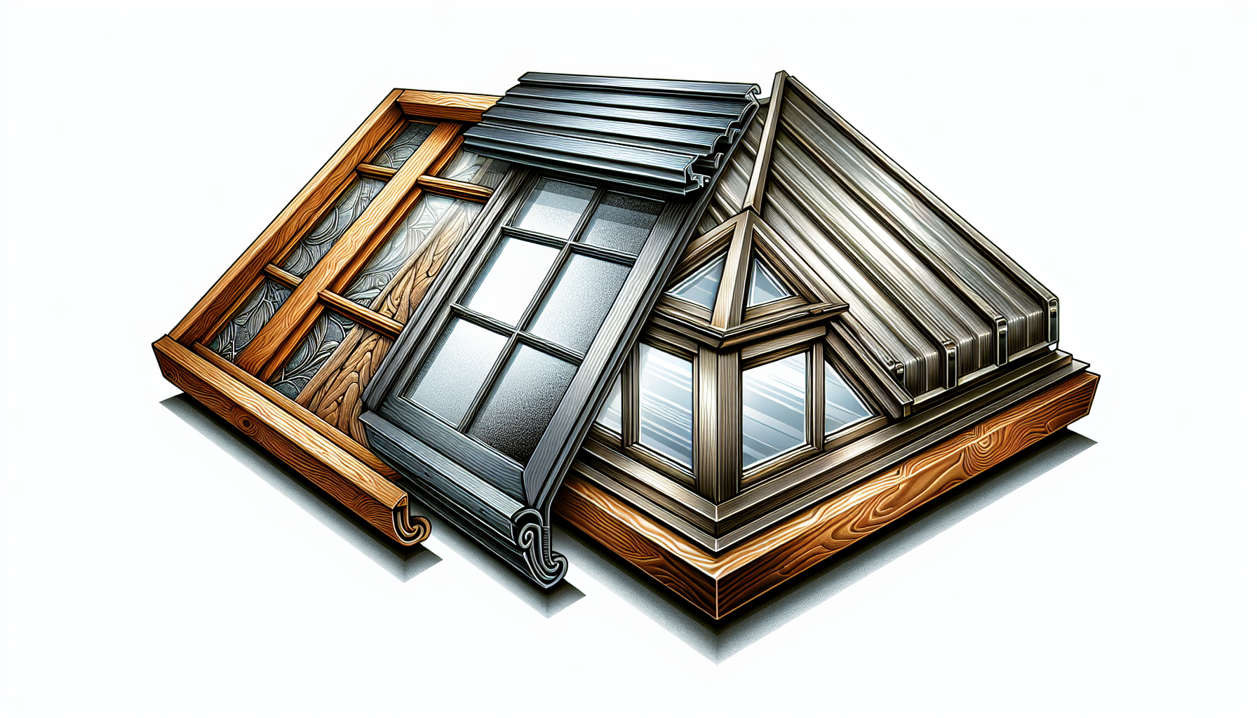 Illustration von verschiedenen Materialien für die Dachfenstersanierung