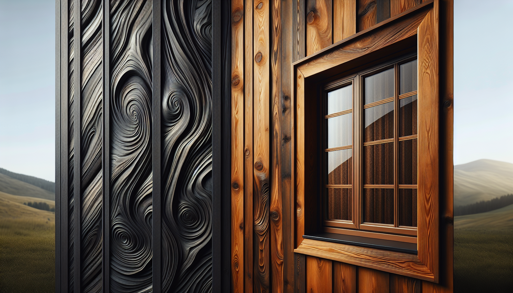 Holz-Alu Fenster in Anthrazit mit natürlicher Wärme und moderner Optik