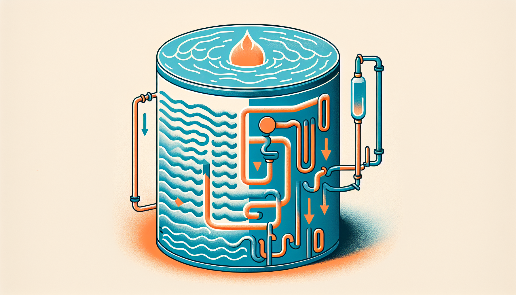 Ein schematisches Bild eines Warmwasserspeichers