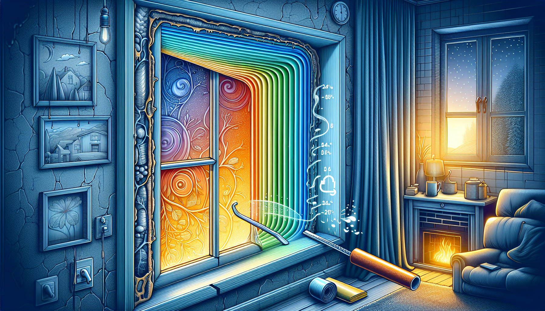 Illustration einer undichten Fenstergummidichtung mit Anpassung des Anpressdrucks