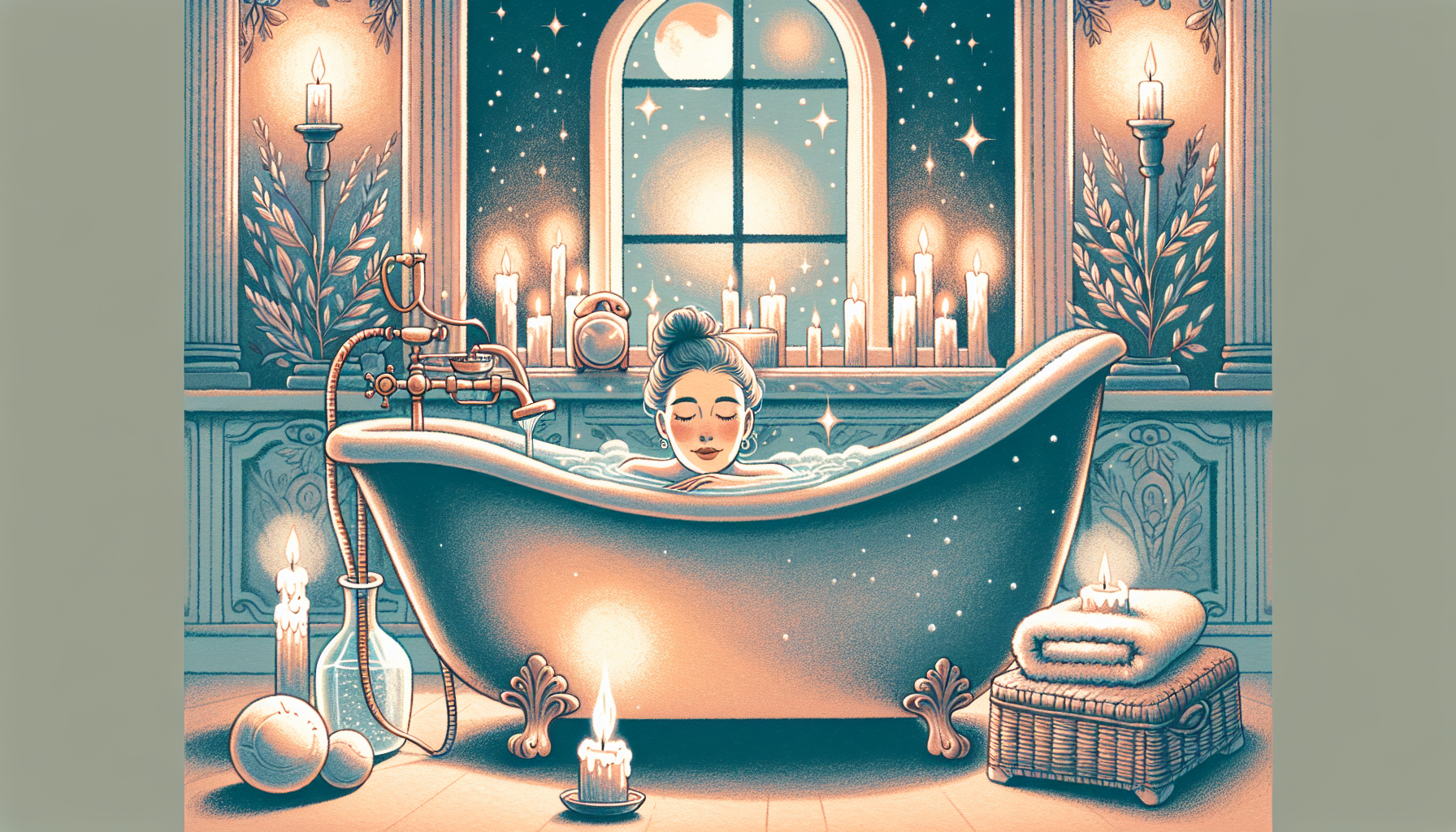 Illustration einer entspannenden Badewanne