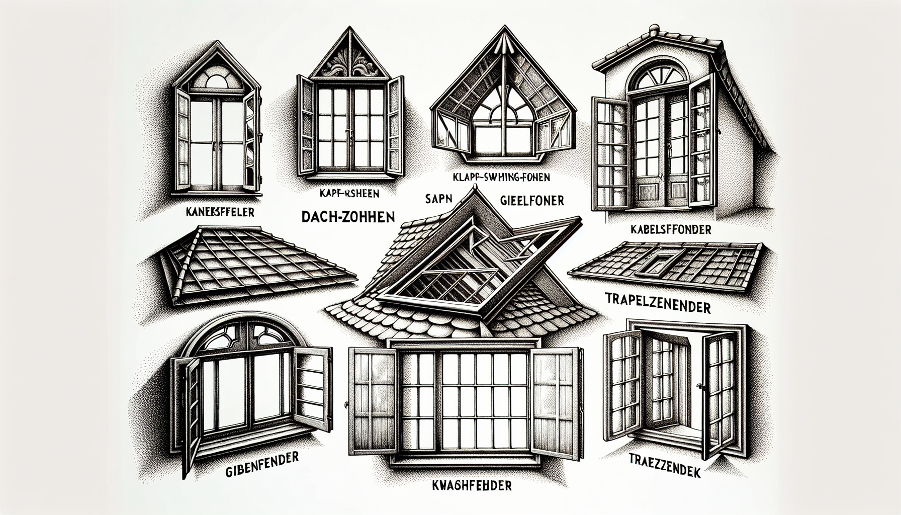 Verschiedene Dachfenstermodelle für den Dachboden