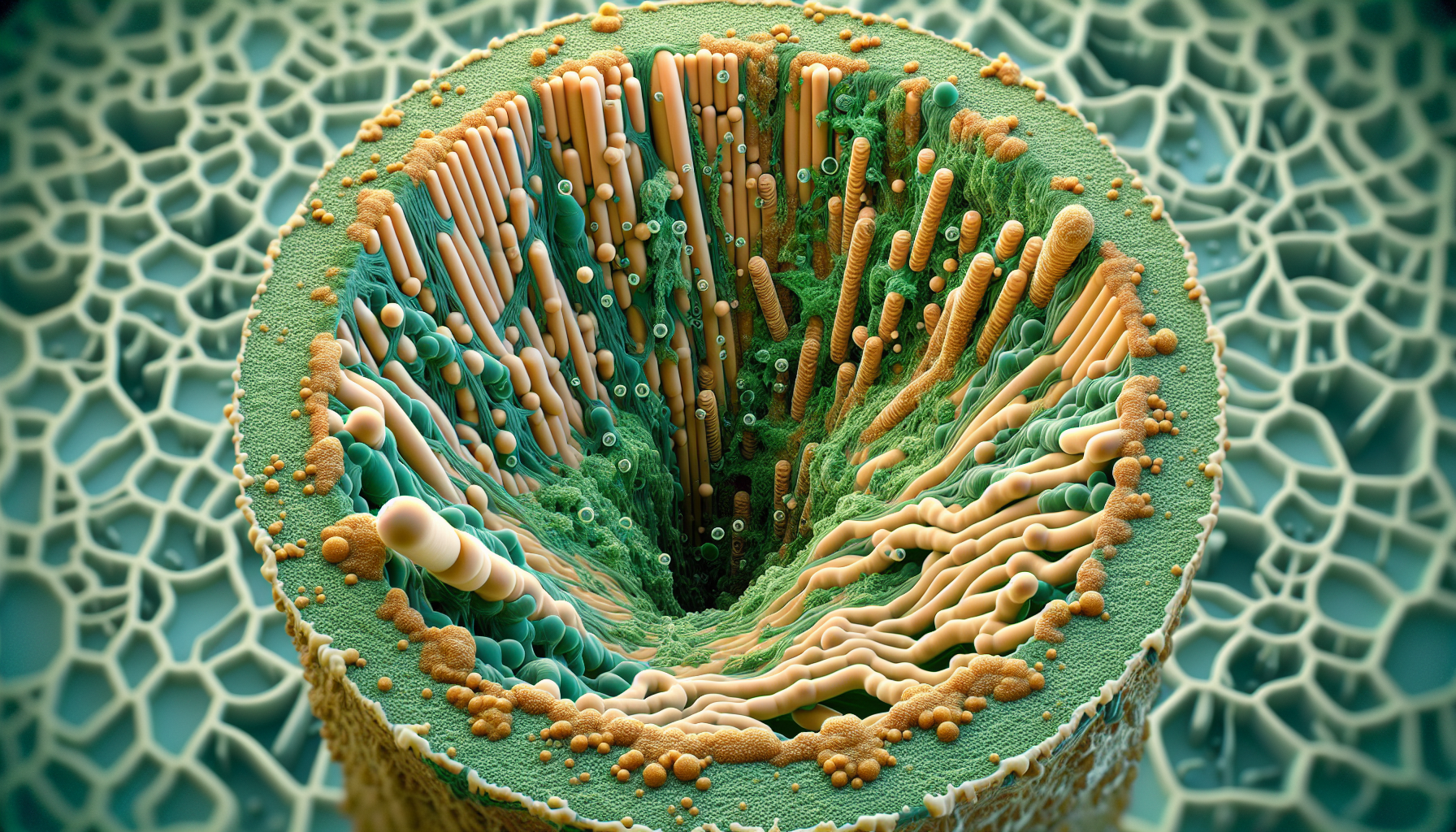 Illustration von Biofilm in Wasserleitungen