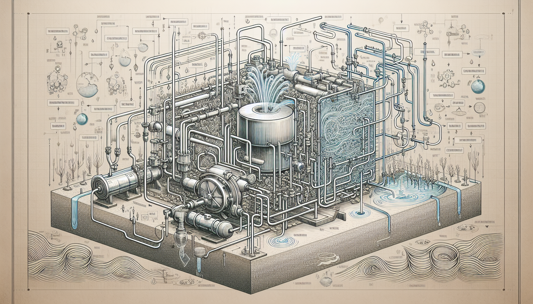 Eine schematische Darstellung einer Großwärmepumpe und ihrer Funktionsweise.