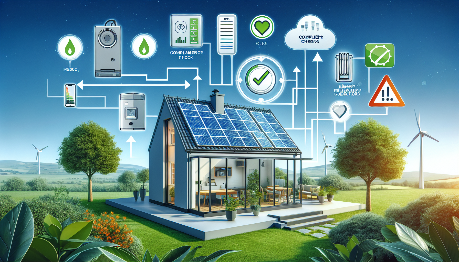 Eine grafische Darstellung der Anforderungen an Gasheizungen ab Januar 2024, mit Fokus auf erneuerbare Energien.