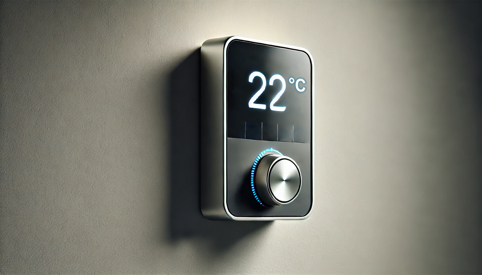 Eine Illustration eines Raumthermostats zur Temperaturregelung.