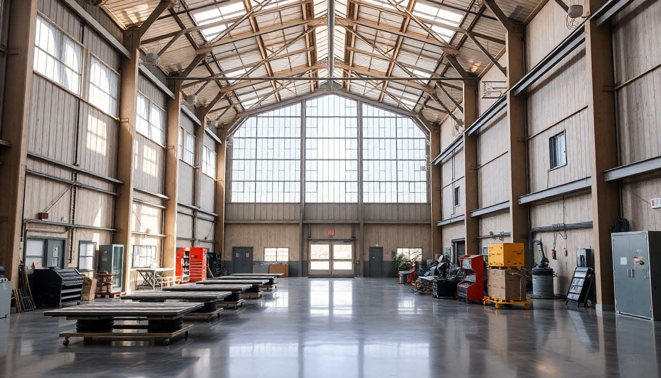 Eine moderne Industriehalle mit einem effizienten Heizsystem.